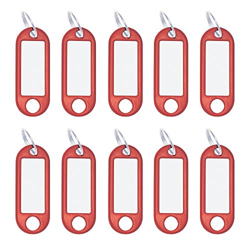 Wedo Key 262101802 - Etichette Rimovibili In Plastica, Con Anello, Confezione Da 10, Colore: Rosso