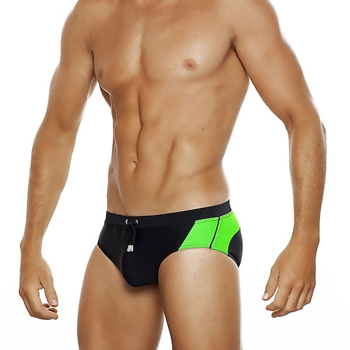 Per uomo Costumi da bagno Slip da bagno Color Block Antiparassitario A prova di perdita Spiaggia Piscina Di tendenza Semplice azzurro cielo Nero Media