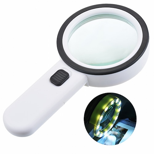 microscopio portatile con lente d'ingrandimento illuminata 10x lente d'ingrandimento aiuto lettura per anziani strumento di riparazione di gioielli le