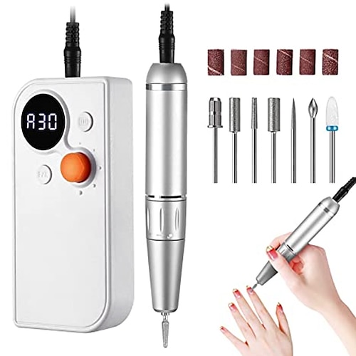30000 rpm nail drill rig ricaricabile per nail manicure pedicure taglio del nastro portatile nail drill mill salon tool