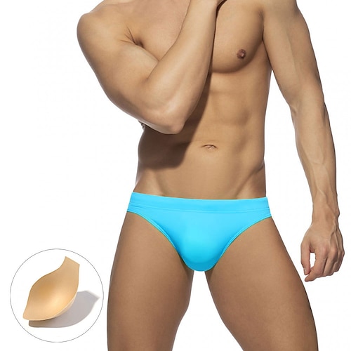 Per uomo Costumi da bagno Slip da bagno Colore puro Antiparassitario A prova di perdita Spiaggia Piscina Di tendenza Semplice Blu chiaro Nero Media el