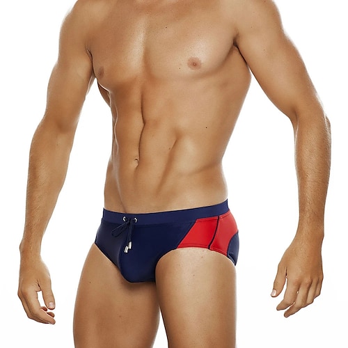 Per uomo Costumi da bagno Slip da bagno Color Block Antiparassitario A prova di perdita Spiaggia Piscina Di tendenza Semplice azzurro cielo Nero Media