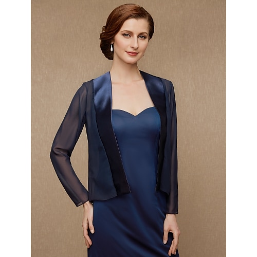 Manica lunga Cappotti / giacche Chiffon / Raso Matrimonio / Festa / Serata Stole da donna Con A fantasia