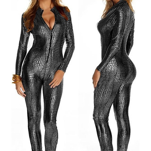 Costumi zentai Tutina aderente Tute aderenti Cater Ragazza motociclista Per adulto Costumi Cosplay Tinta unita Cosplay Per donna Pelle di serpente Ani