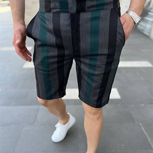 Per uomo Pantaloncini rosa Pantaloncini Pantaloncini chino Bermuda Pantaloncini da lavoro Tasche A cordoncino Stampa Griglia / Scacchi Traspirante Mor