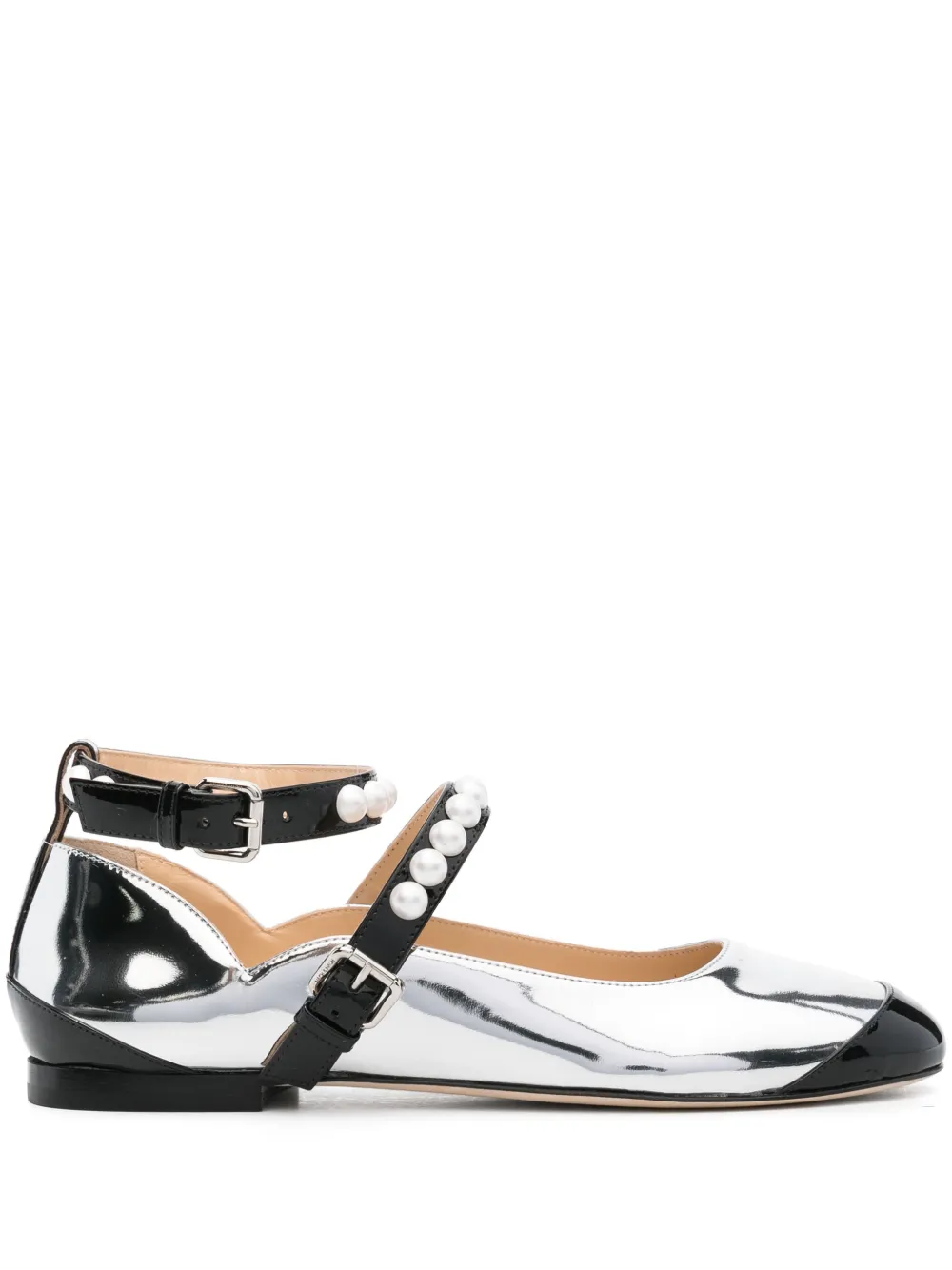 MACH & MACH panelled-design ballet flats - Argento