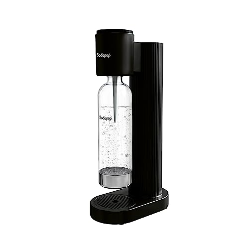 Sodapop Aeratore Cooper Nero Con 1 Bottiglia In Pet, Elegante E Salvaspazio, Altezza 44,8 Cm