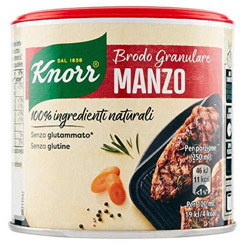 Knorr Brodo Granulare Manzo, Brodo Pronto 100% Ingredienti Naturali, Senza Glutine E Lattosio, Con Verdure Da Agricoltura Sostenibile, 135G