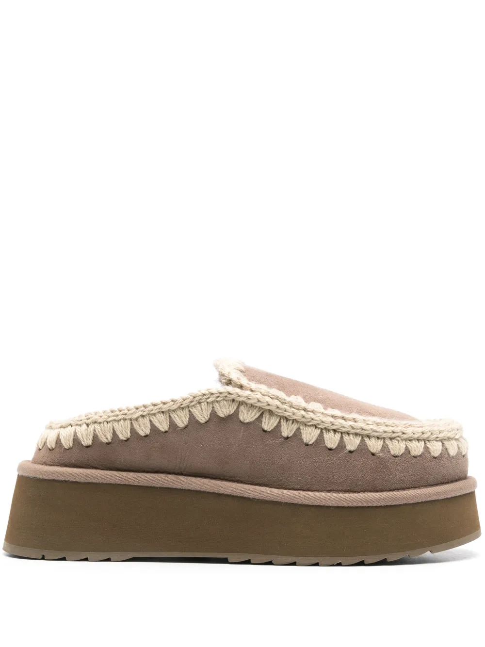 Mou 50mm whipstitch-trim slippers - Grigio