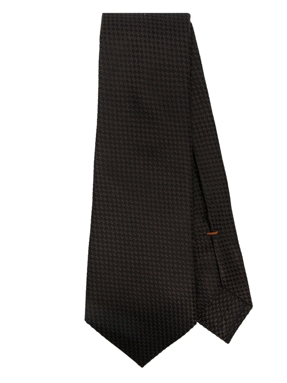 Zegna patterned-jacquard tie - Marrone