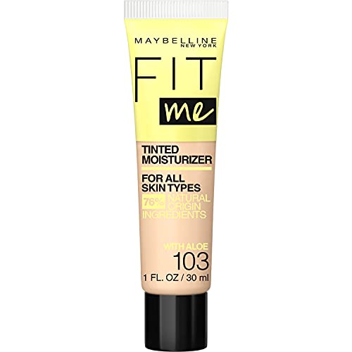 Maybelline New York Fit Me Tinted Moisturizer, Fresh Feel, Natural Coverage, 12H Hydration, Evens Skin Tone, Conceals Imperfections, For All Skin Tone