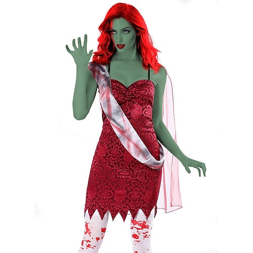 Succo di scarafaggio Zombie signorina Argentina La signorina receptionist morta Costume cosplay Per adulto Per donna Costume spaventoso Costume sexy F