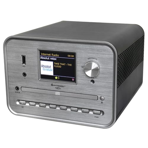 Soundmaster Icd1050Sw Sistema Stereo Internet Radio Wlan 2,4/5 Ghz Dab+ Bluetooth Lettore Cd Usb Mp3 App Display A Colori Sveglia