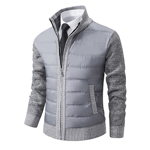 Per uomo Cardigan Maglione Maglione da abito Maglione con zip Giacca maglione Maglione in pile A coste Maglia Colletto alla coreana Abbigliamento Inve