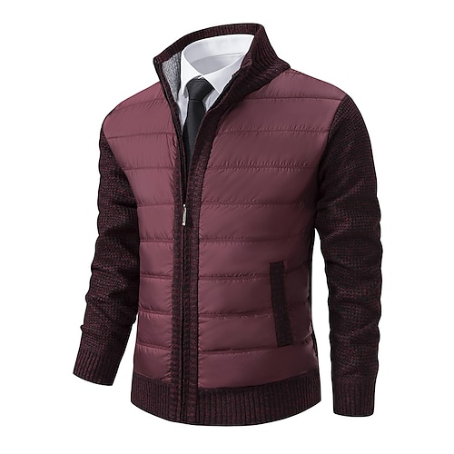 Per uomo Cardigan Maglione Maglione da abito Maglione con zip Giacca maglione Maglione in pile A coste Maglia Colletto alla coreana Abbigliamento Inve