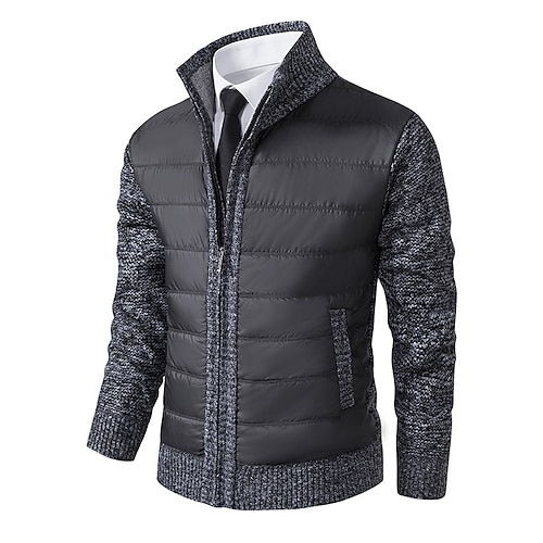 Per uomo Cardigan Maglione Maglione da abito Maglione con zip Giacca maglione Maglione in pile A coste Maglia Colletto alla coreana Abbigliamento Inve