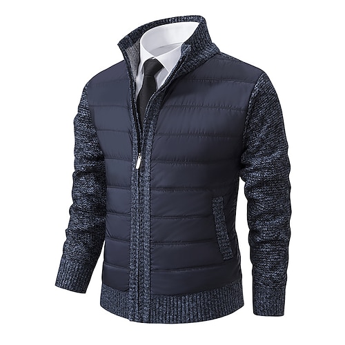 Per uomo Cardigan Maglione Maglione da abito Maglione con zip Giacca maglione Maglione in pile A coste Maglia Colletto alla coreana Abbigliamento Inve