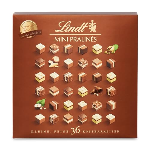 Lindt Cioccolato – Nougat Mini Pralinés | 165 G | Scatola Con 36 Cioccolatini In 9 Selezionati | Regalo Di Cioccolatini | Confezione Da 1