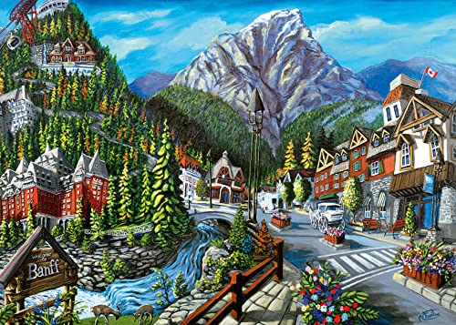 Ravensburger Puzzle 2D 1000 Elementów: Witamy W Banff, Stary Design