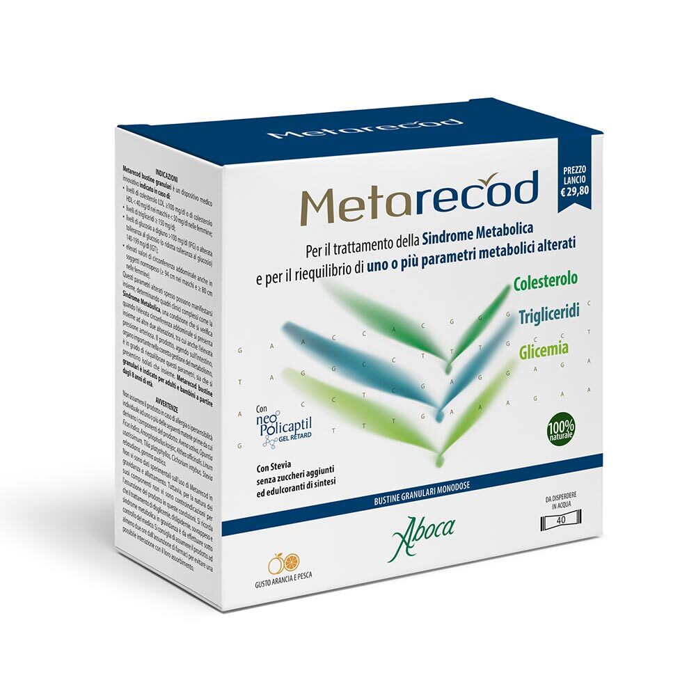 Aboca Metarecod Trattamento Sindrome Metabolica, 40 Bustine Granulari Monodose