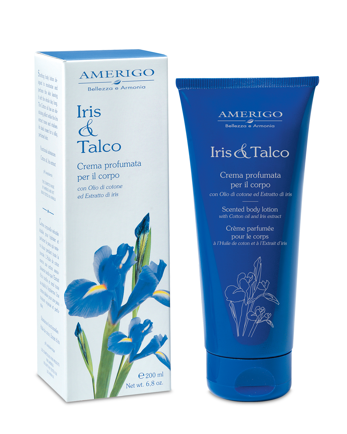 Crema per il corpo profumata Iris & Talco Amerigo 200ml