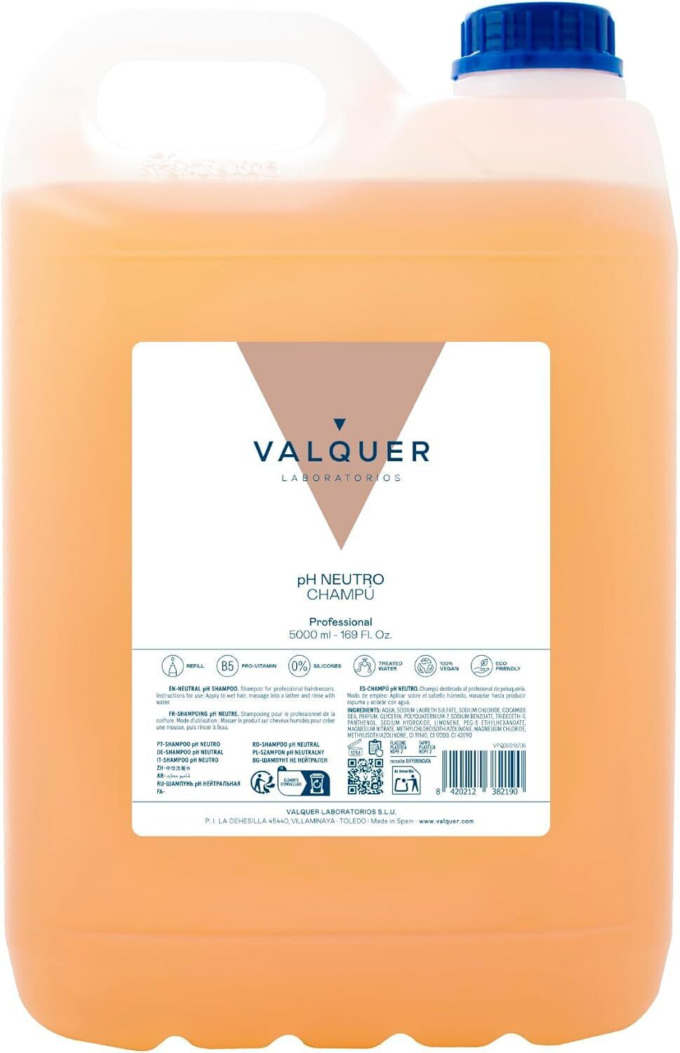 Valquer - Shampoo professionale a pH neutro - Rivitalizzante con 5 L