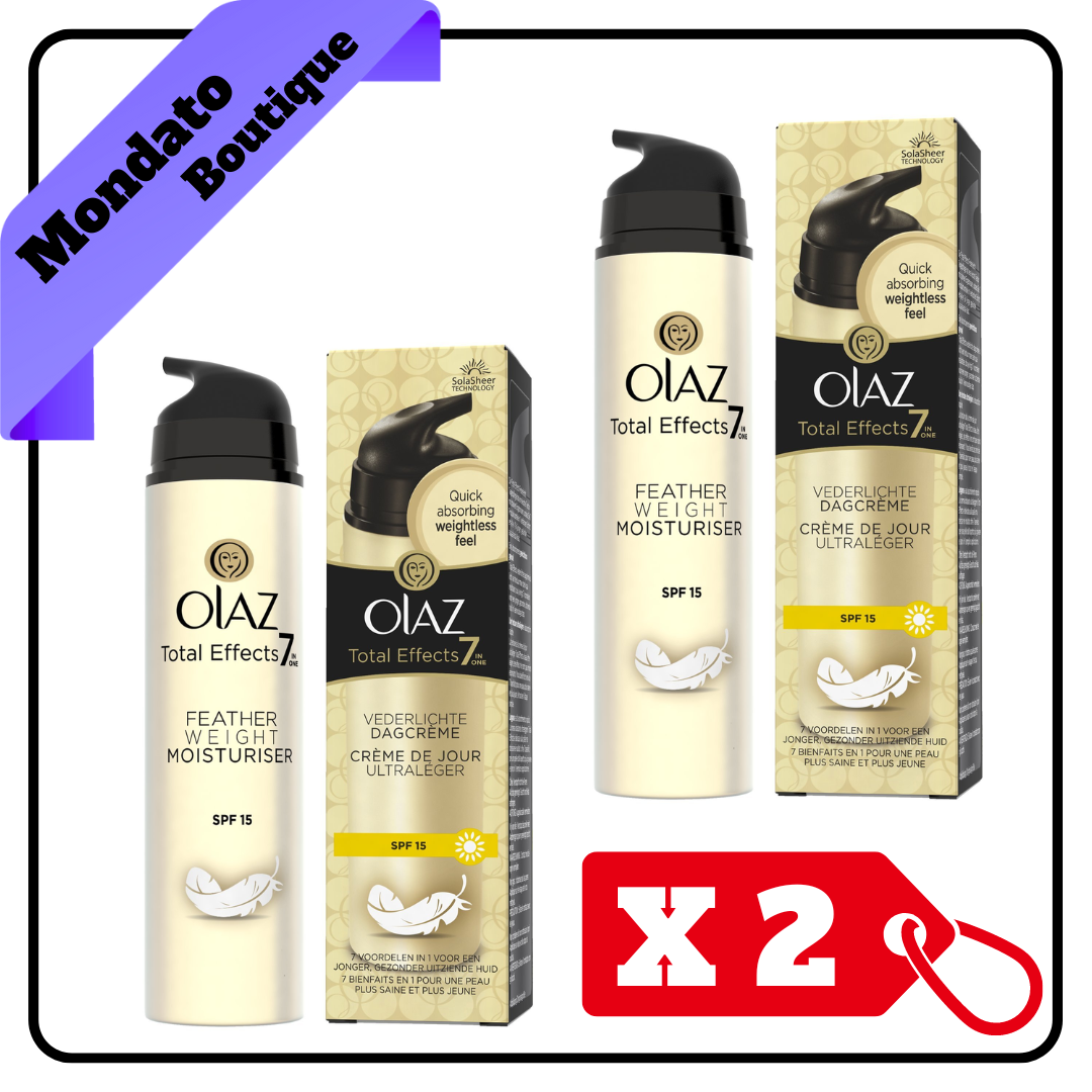 OIL OF OLAZ TOTAL EFFECT 7 IN 1 CREMA IDRATANTE ULTRA  LEGGERA 50ml SPF 15  (X2)