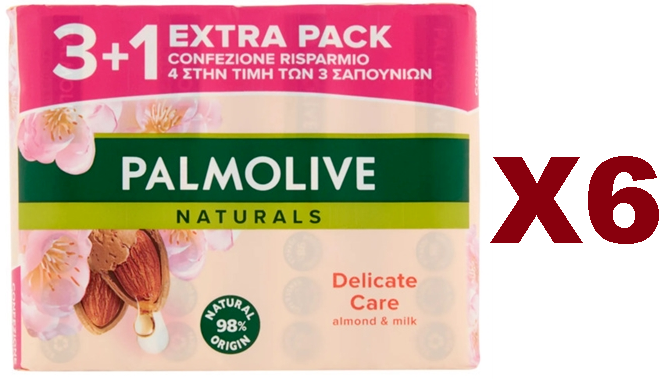 24 PZ SAPONE PALMOLIVE NATURALS DELICATE CARE ALMOND & MILK SAPONETTA 90g