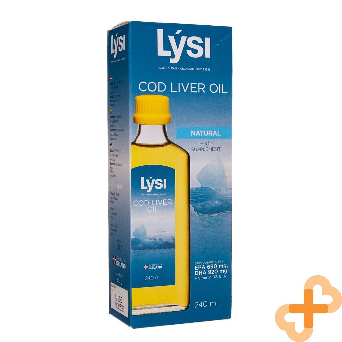LYSI COD LIVER OIL Natural Fish Oil 240ml EPA DHA Omega-3 Vitamine Minerali