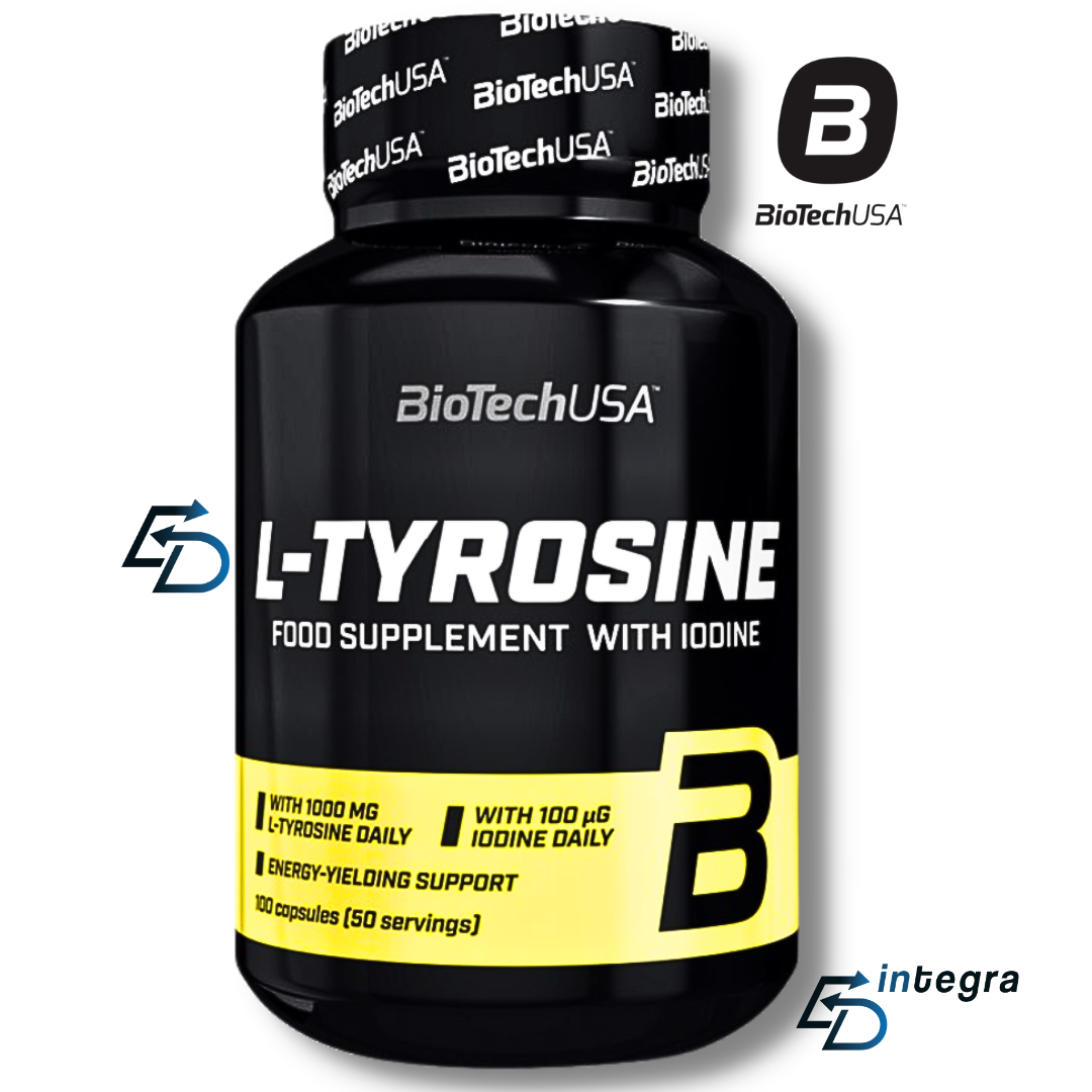 BIOTECH USA L-Tyrosine 100 cps Integratore di Tirosina con Iodio Aggiunto