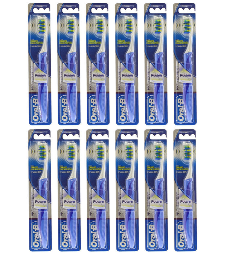 12 pezzi ORAL-B PRO EXPERT PULSAR Spazzolino Manuale Medio 35 colori assortiti