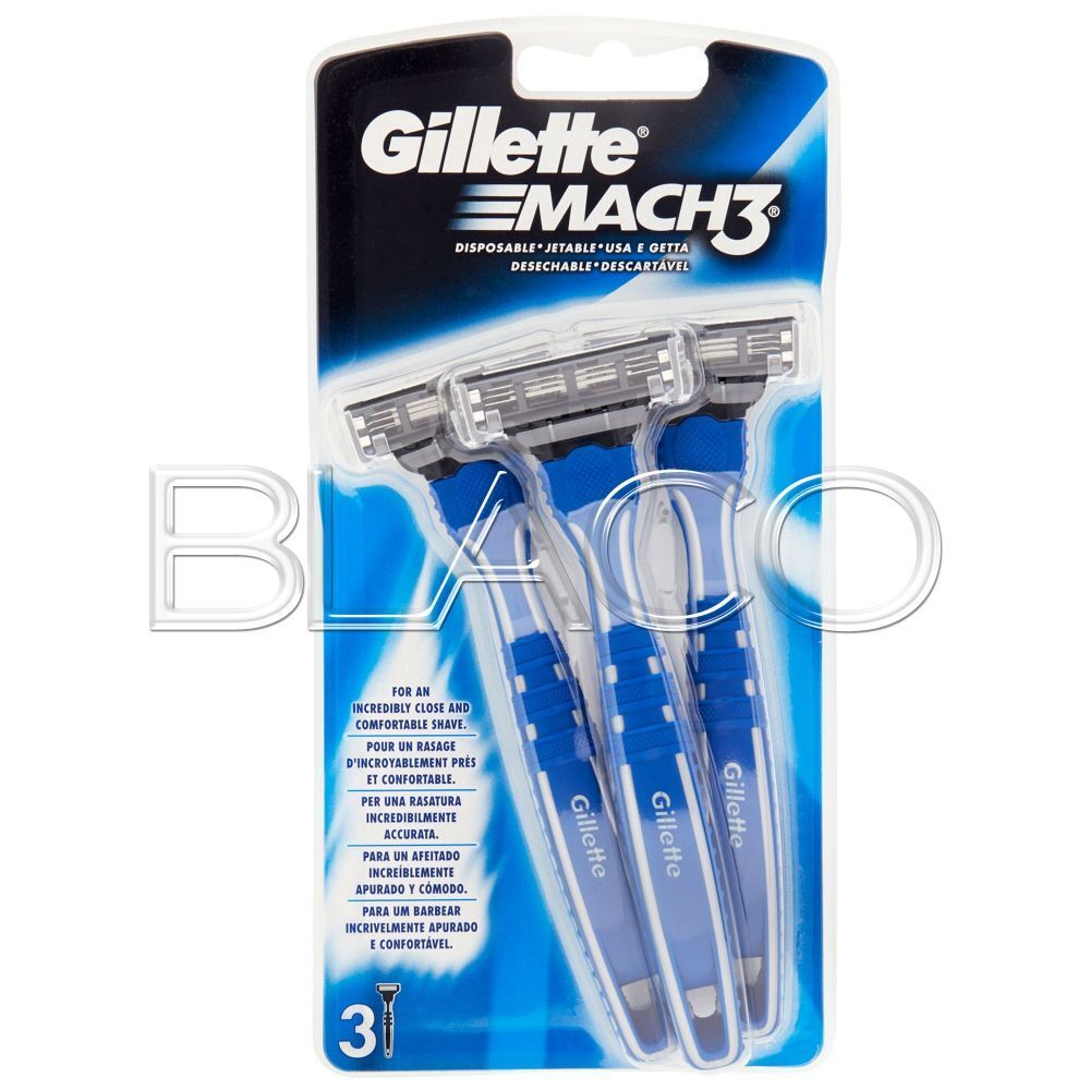GILLETTE RASOIO UOMO DA BARBA MACH 3 RADI E GETTA - 3PZ