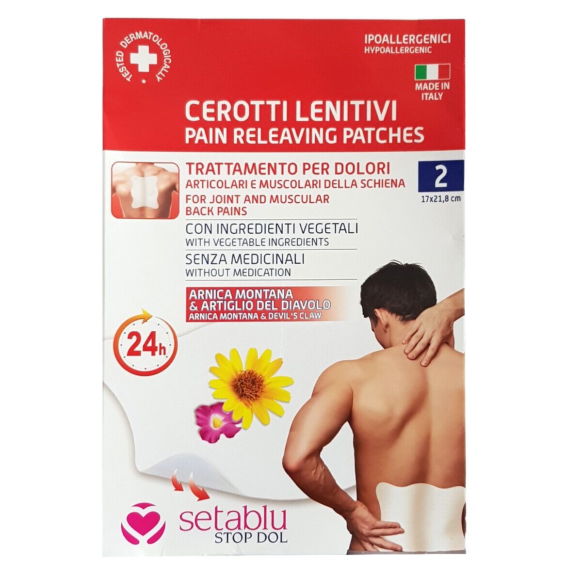CEROTTI LENITIVI TRATTAMENTO DOLORI ARNICA SALICE ARTIGLI DEL DIAVOLO 17X21.8CM