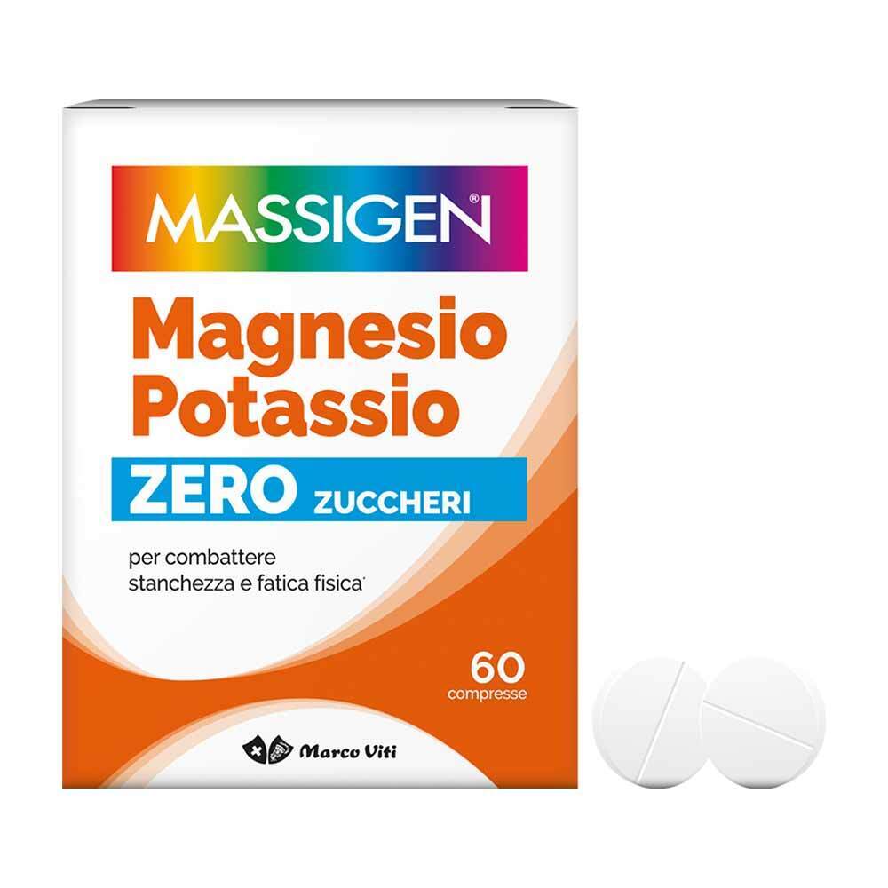 Massigen Magnesio e Potassio Senza Zucchero, 60 Compresse