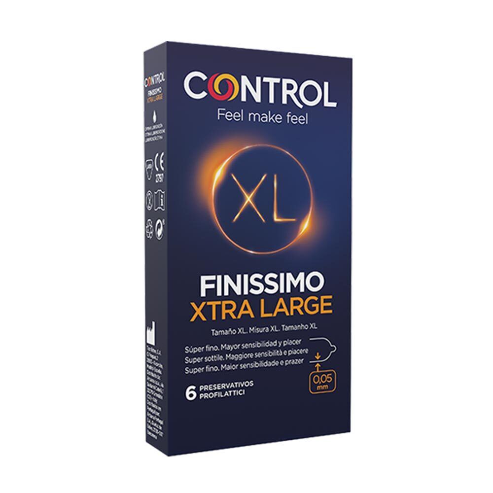 Control Sensivity - Finissimo XL Xtra Large 0.05mm Profilattico, 6 Profilattici