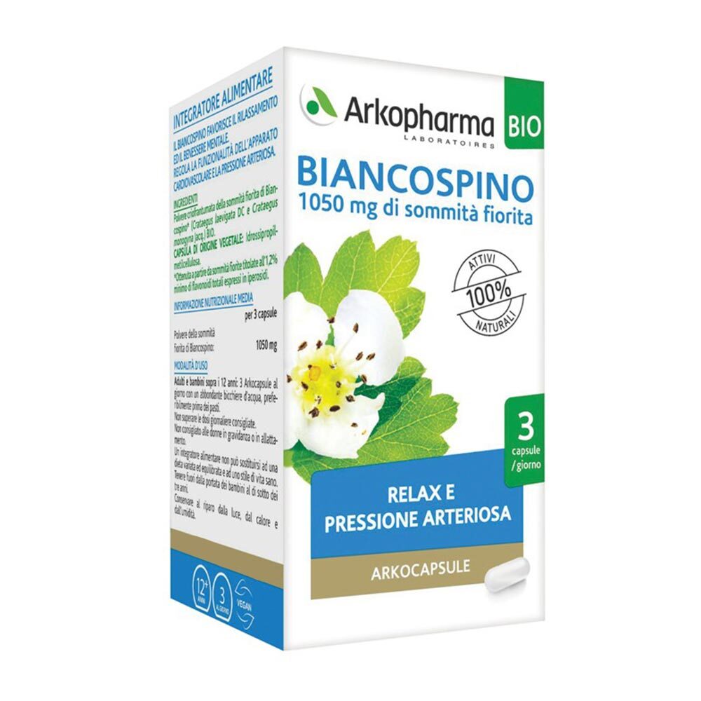 Arkopharma Arkocapsule - Biancospino Bio Integratore Alimentare, 45 Capsule
