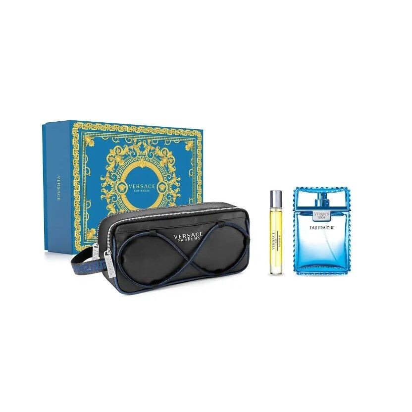 VERSACE MAN EAU FRAICHE EAU DE TOILETTE 100ml E FLACONE TRAVEL COFANETTO REGALO