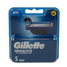 RICAMBIO gillette mach3 turbo lame x5