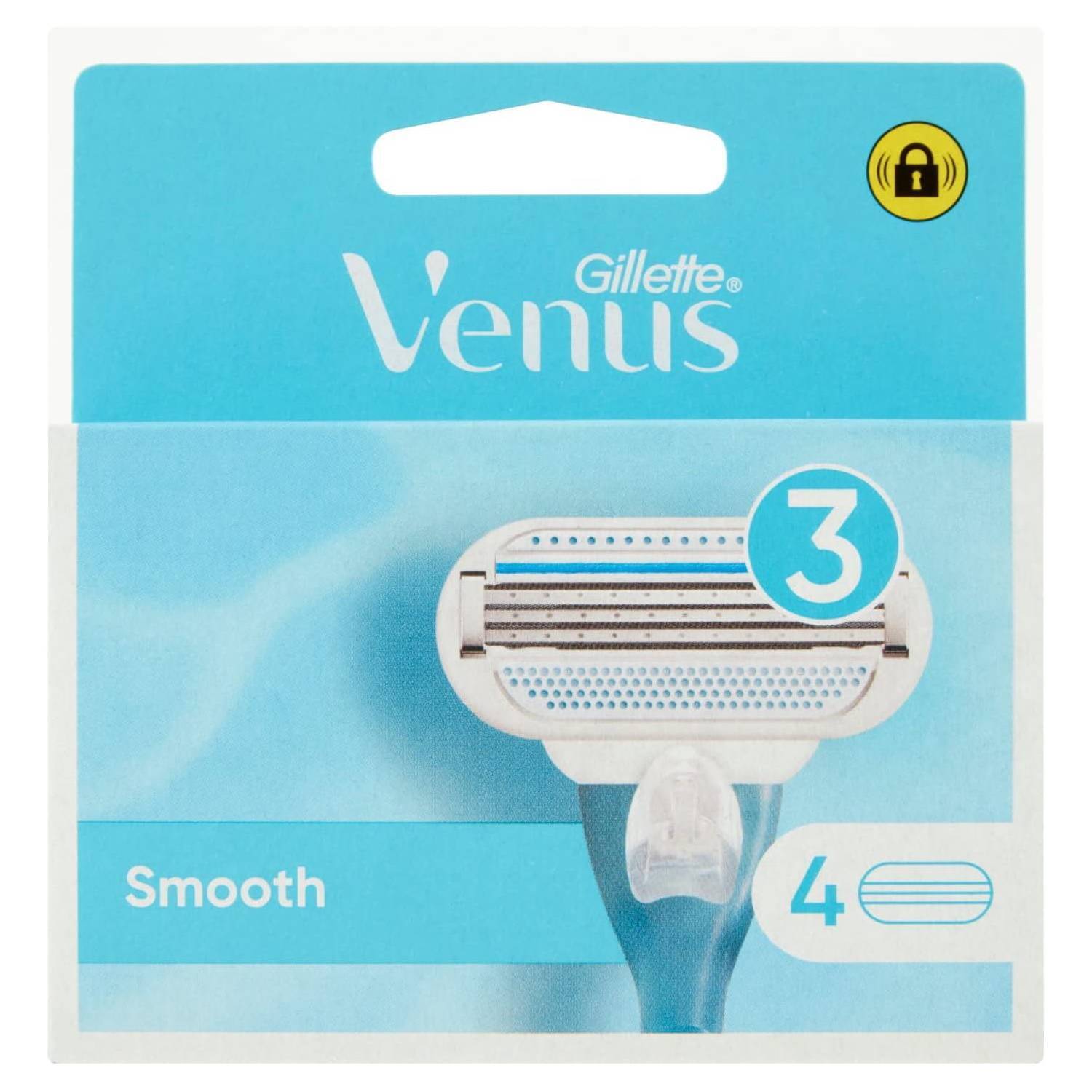 Gillette Venus Lamette Rasoio Donna Smooth 4 Ricambi Con 3 Lame