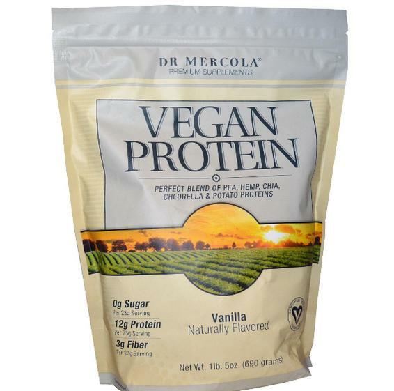 Dr. Mercola, Proteina vegana vaniglia, 1 lb 5 oz (690 g) € 99,99 / Kilogram