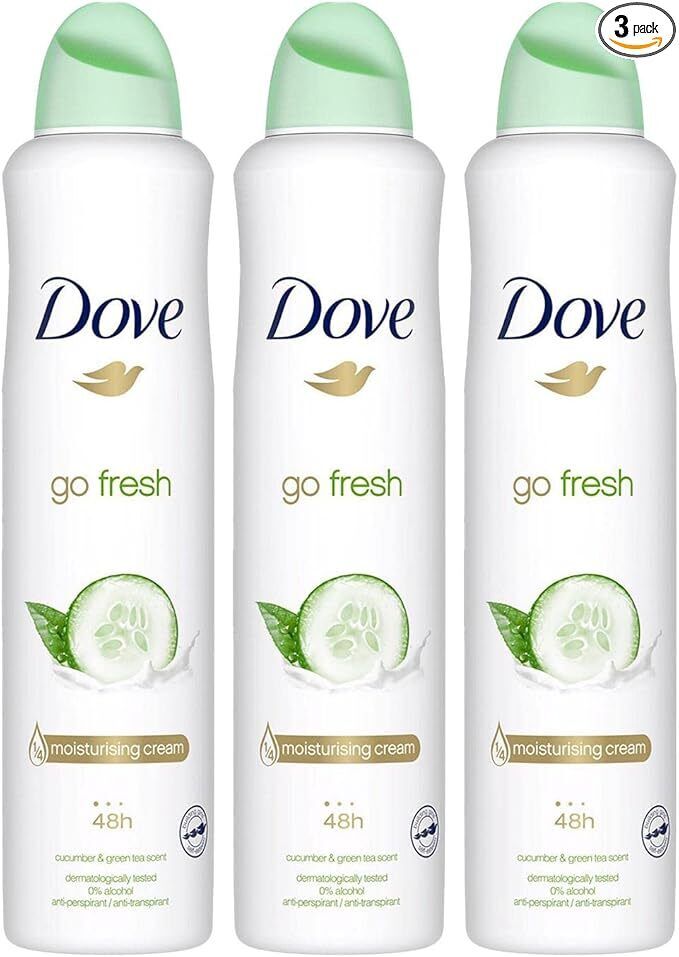 DOVE GO FRESH! Deodorante spray maxi Cetriolo e The Verde 250ml- PEZZI 3.