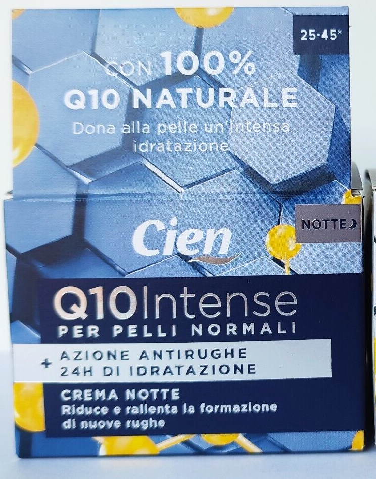 Crema viso Q10 INTENSE notte Cien 50ml. Antirughe 24H di idratazione (vedi foto)