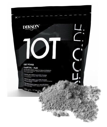 POLVERE DECOLORANTE COMPATTA GRIGIA POTENZIATA 10 TONI CARBONE VEGETALE 500g