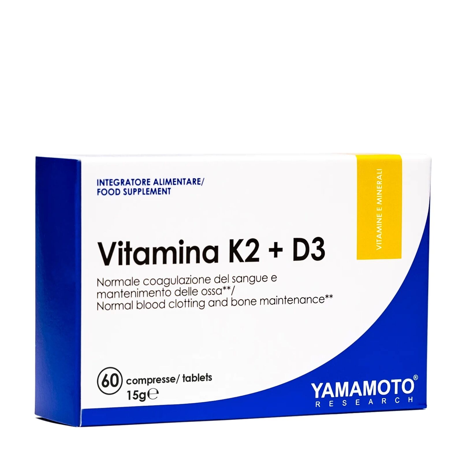 YAMAMOTO RESEARCH VITAMINA K2 + D3 MENA Q7 MKT INTEGRATORE VITAMINE 60 COMPRESSE