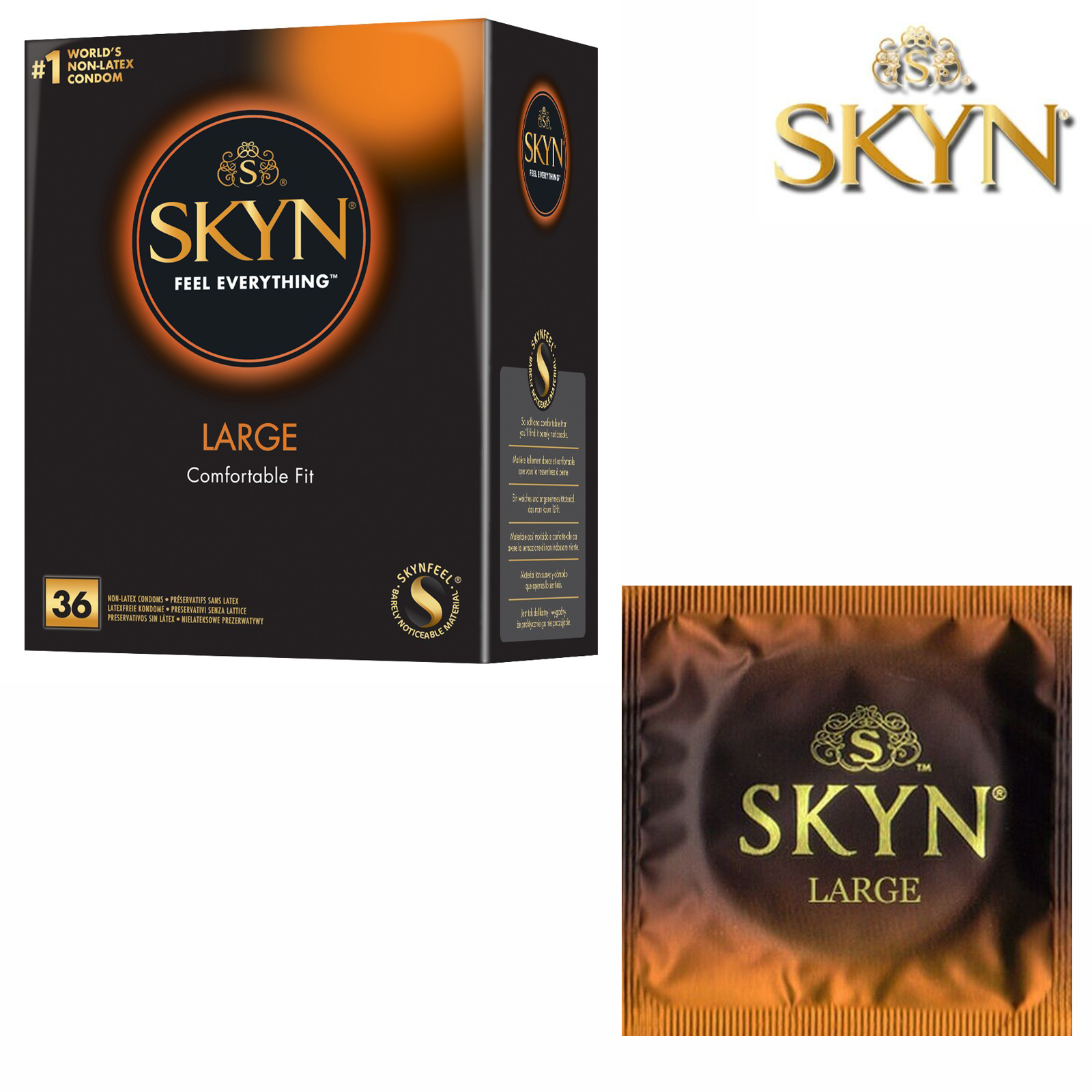 Skyn Large Preservativi Senza Lattice Larghezza Nominale 56 mm Pack 36 Condom