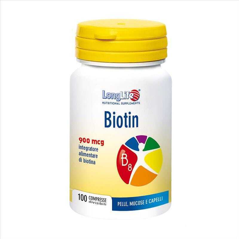 Longlife Biotin 900 Mcg Integratore Alimentare, 100 Compresse