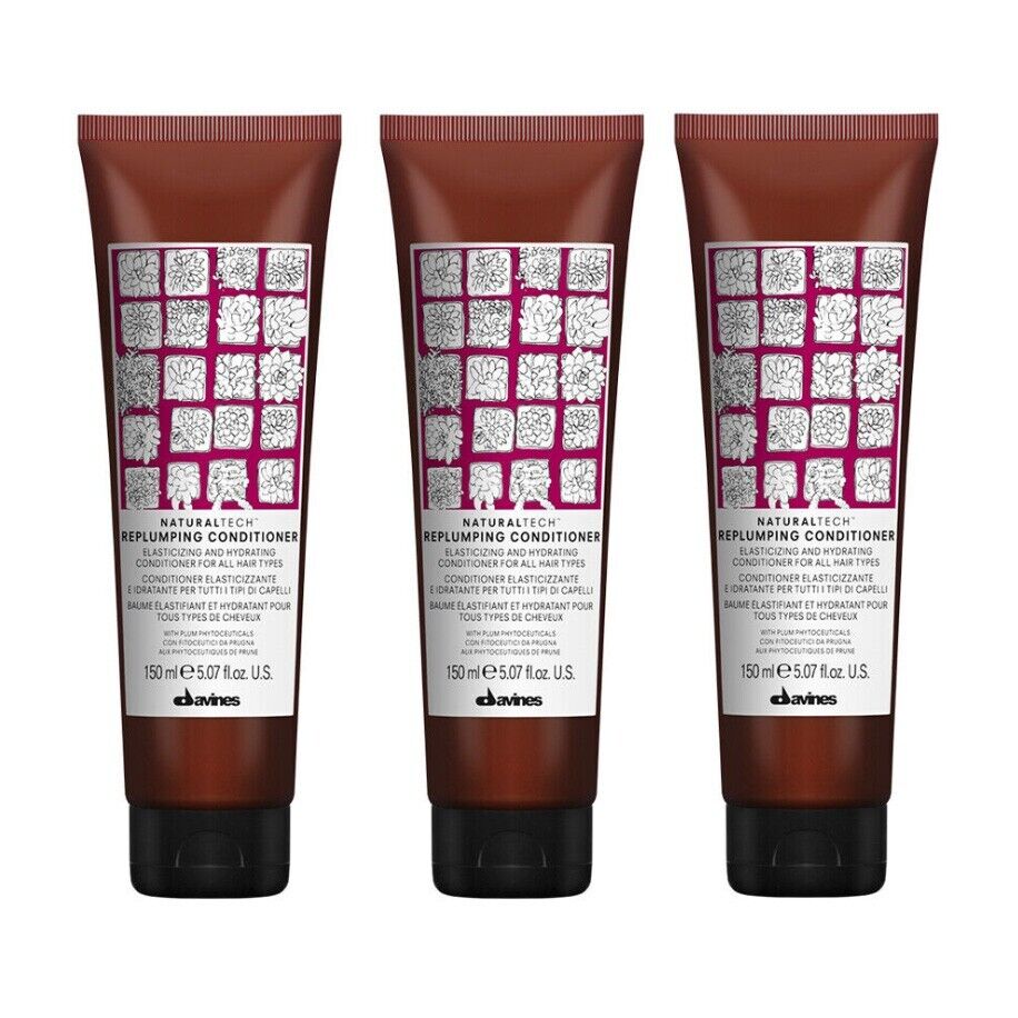 3x DAVINES NATURALTECH REPLUMPING CONDITIONER 150ML