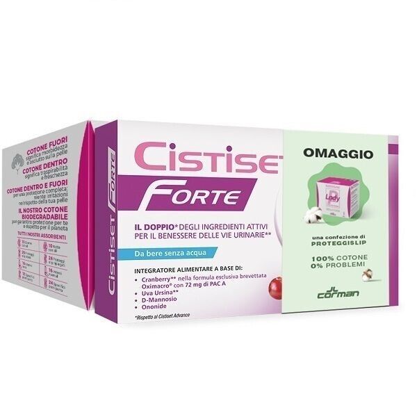 Corman Cistiset Forte 8 Stick + Lady Presteril Proteggislip 100% Cotone In Omagg