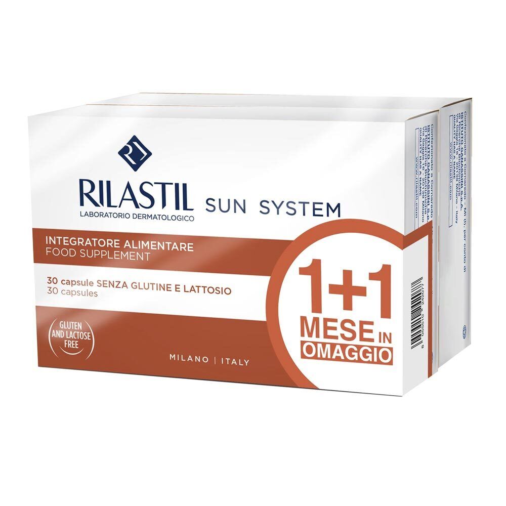 Rilastil Sun System - Integratore Alimentare Solare, 30 + 30 capsule