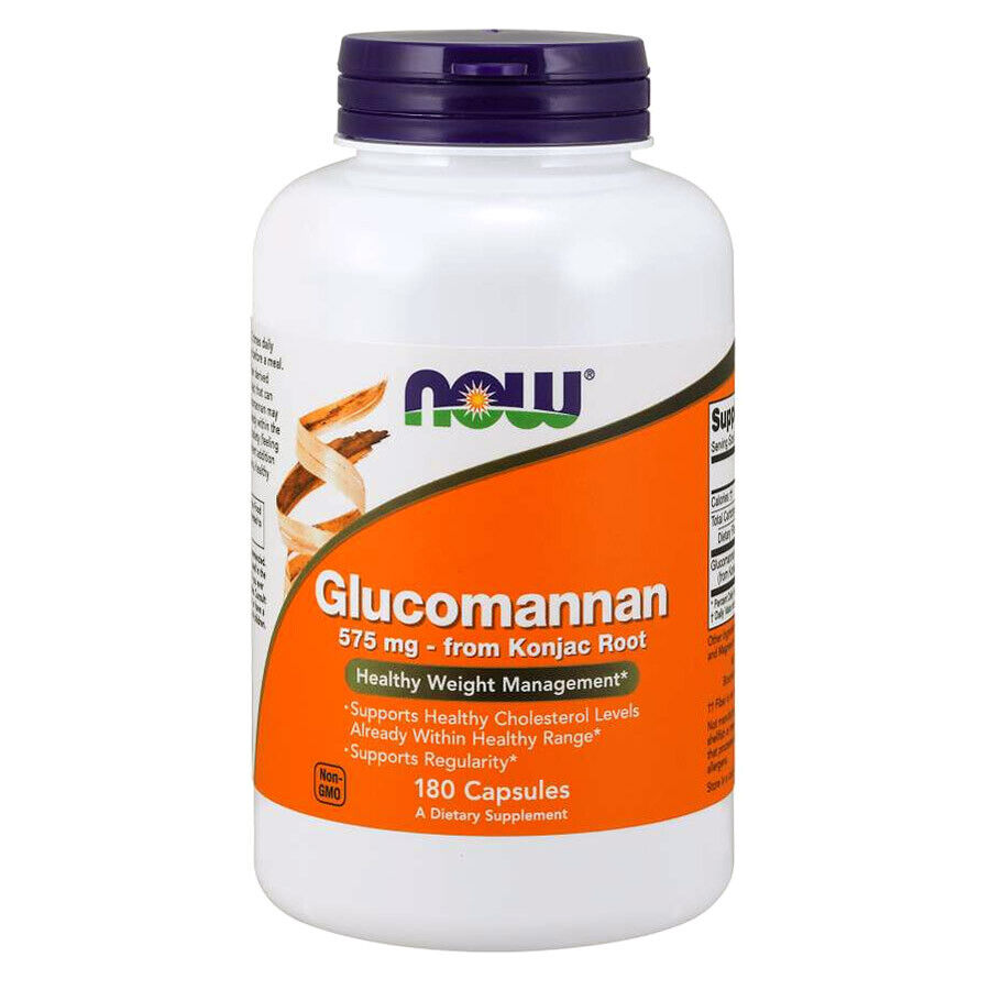 NOW FOODS Glucomannan from Konjac Root, 575mg - 180 caps - Glucomannano